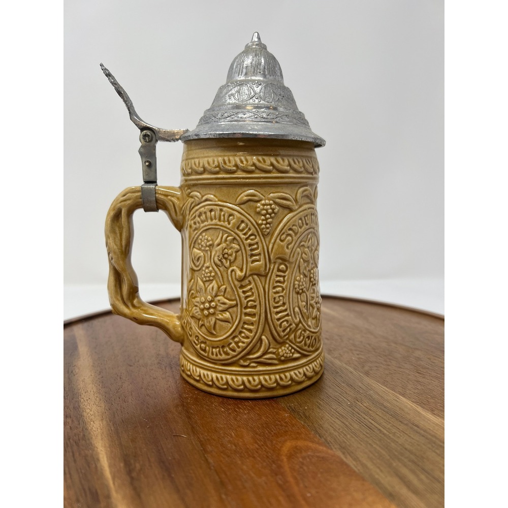 Vintage German Beer Stein Ceramic Pewter Lid‎ Collectible Figurine Scene - Picture 3 of 9